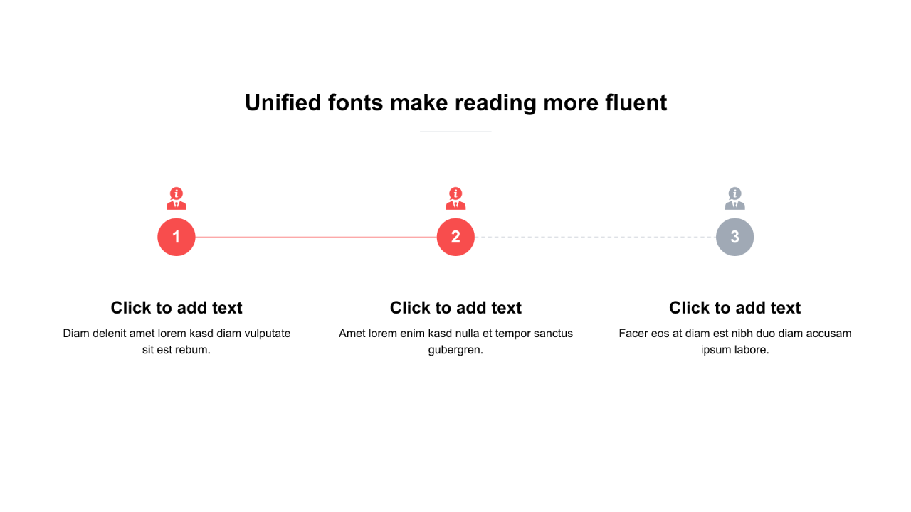 多色圆形扁平3项PPT流程