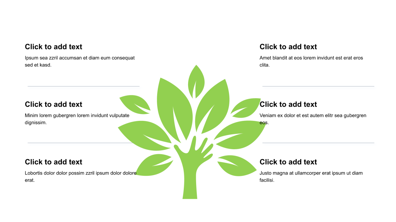 多色圆形扁平6项PPT列表