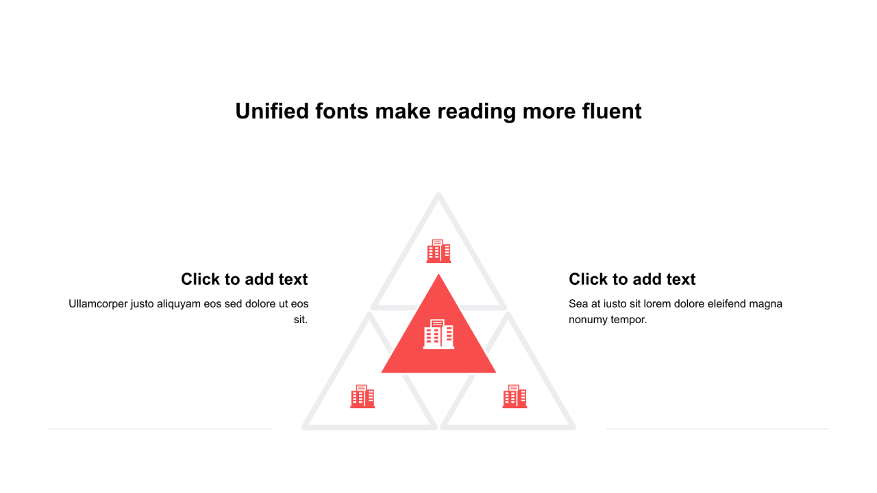红色三角形扁平6项PPT棱锥