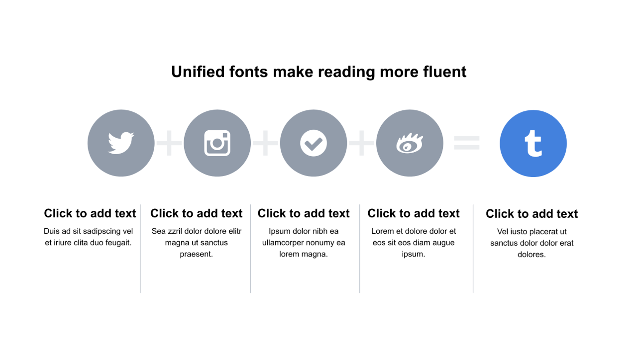 多色圆形扁平6项PPT关系