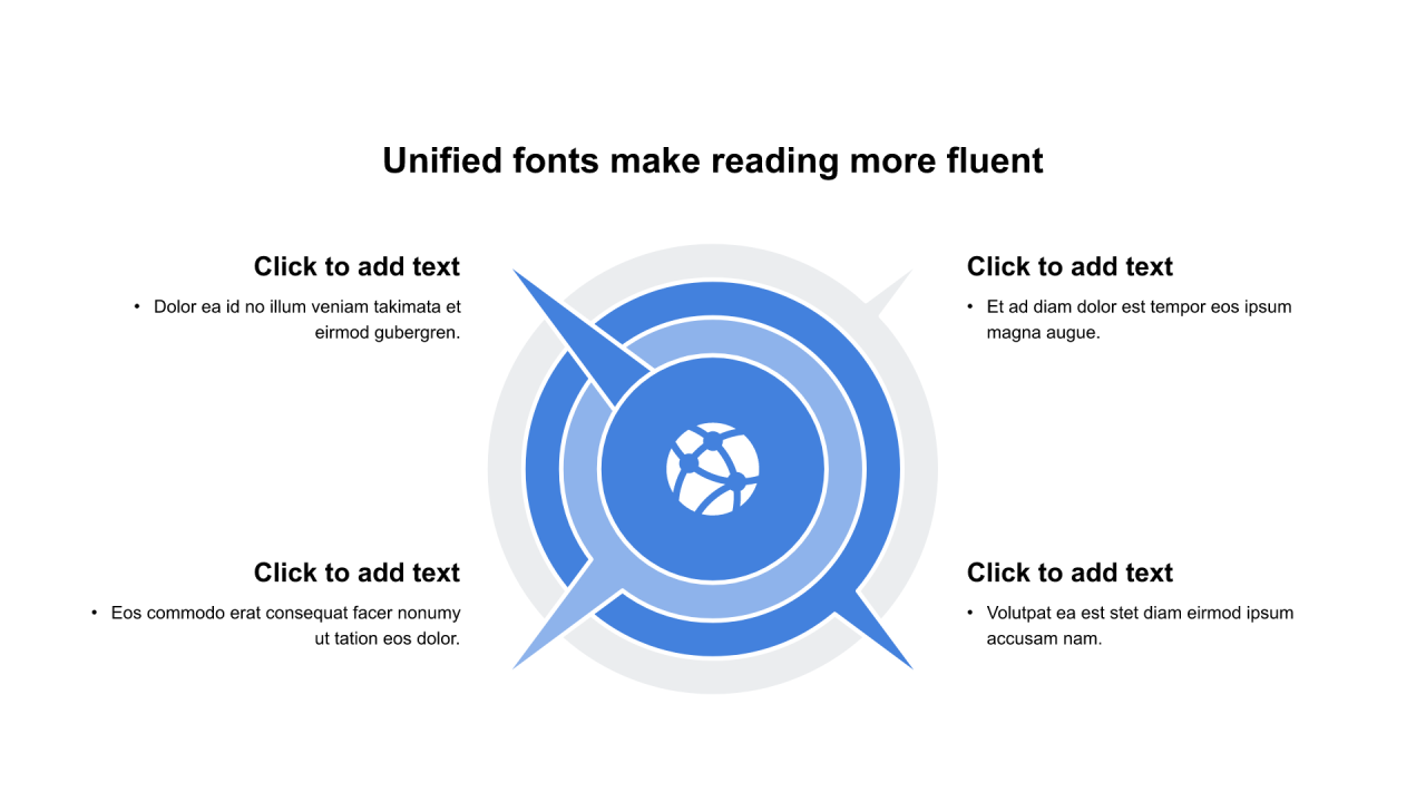 多色圆形扁平4项PPT列表