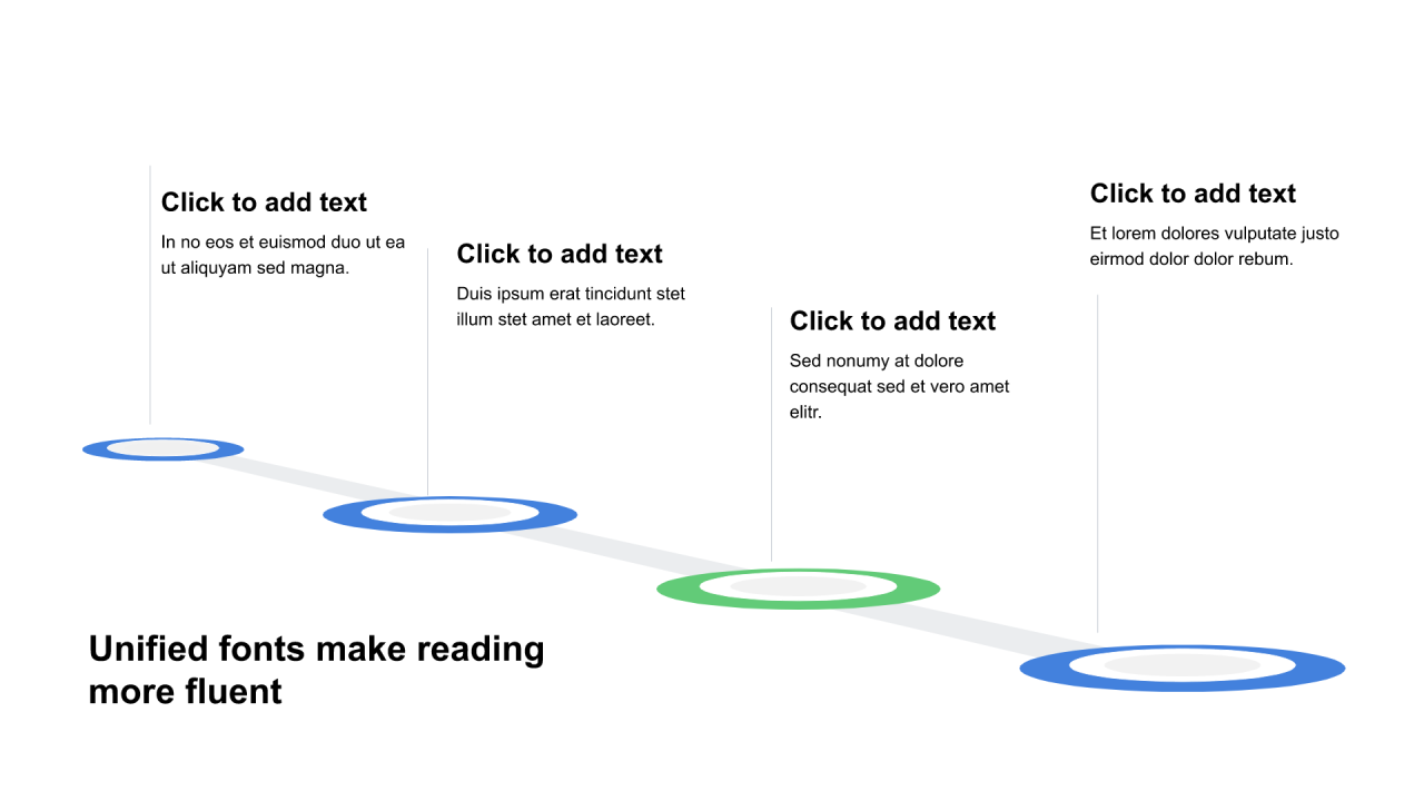 多色圆形扁平4项PPT流程