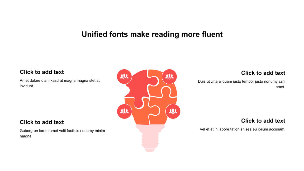 多色圆形扁平4项PPT列表