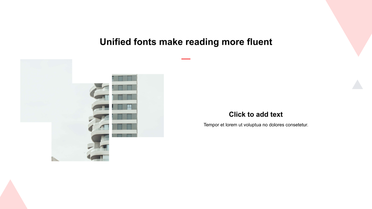 红色三角形扁平1项PPT列表