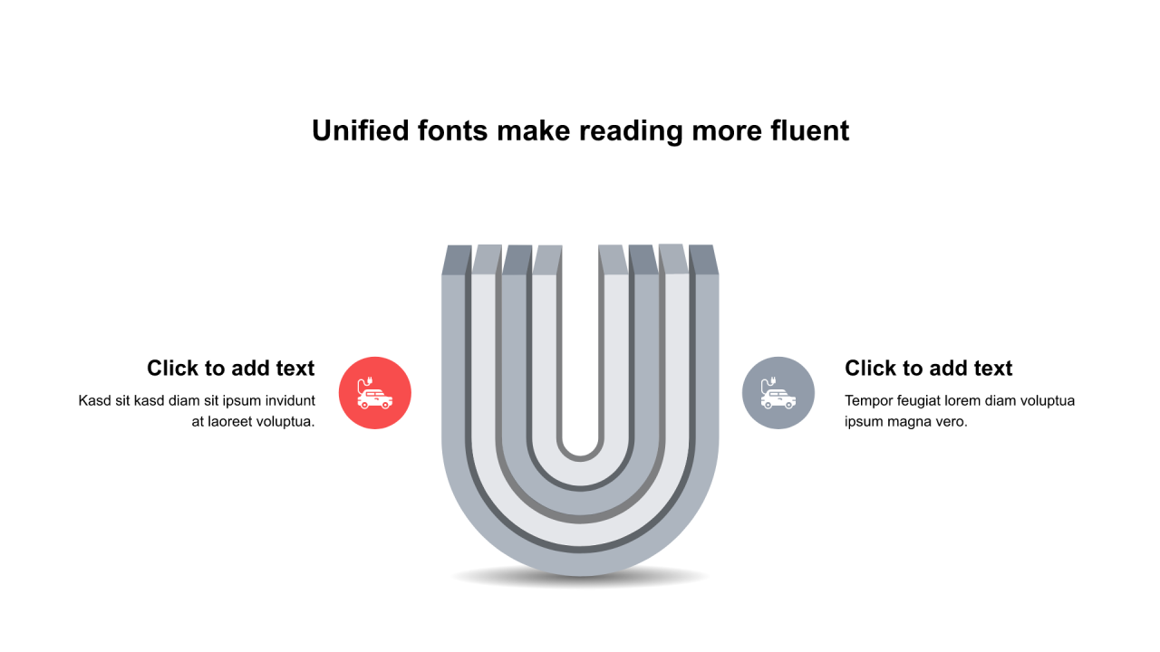 红色圆形扁平6项PPT列表