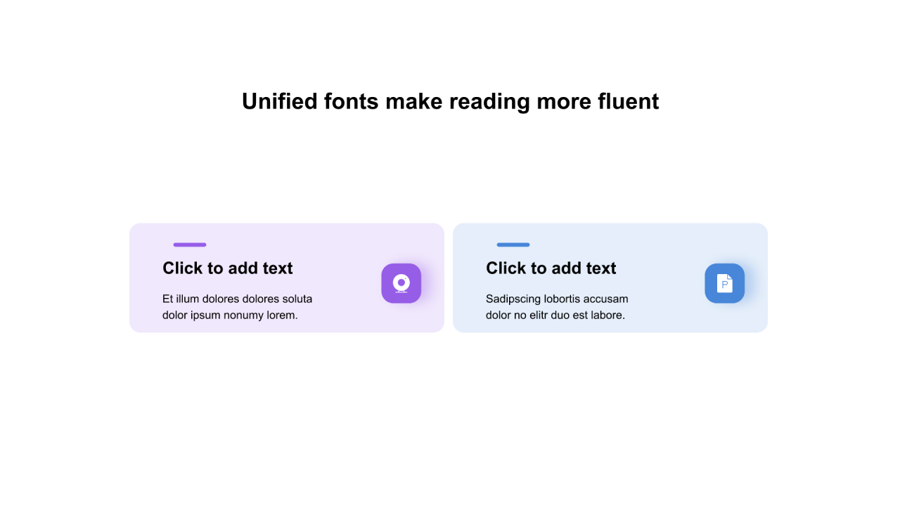 多色矩形阴影2项PPT关系