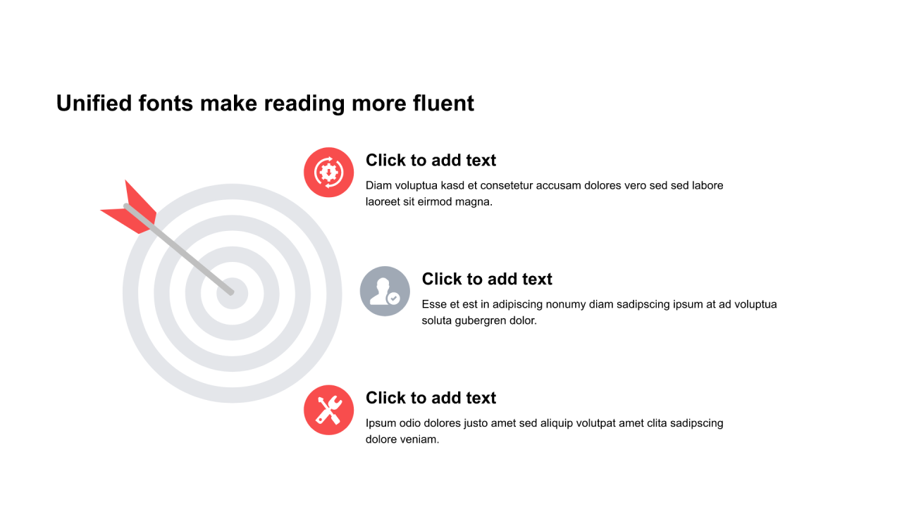 多色圆形扁平3项PPT列表