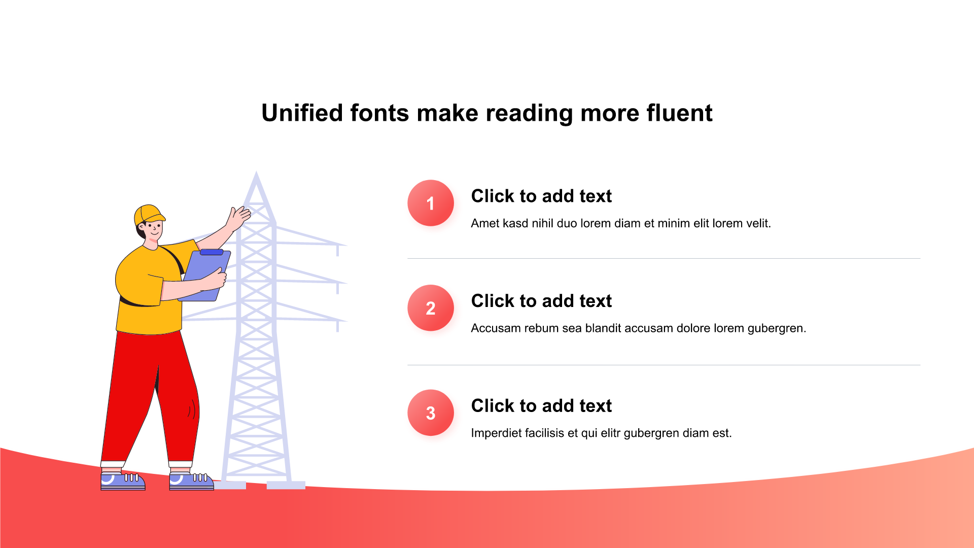 Gradient includes illustration PPT list