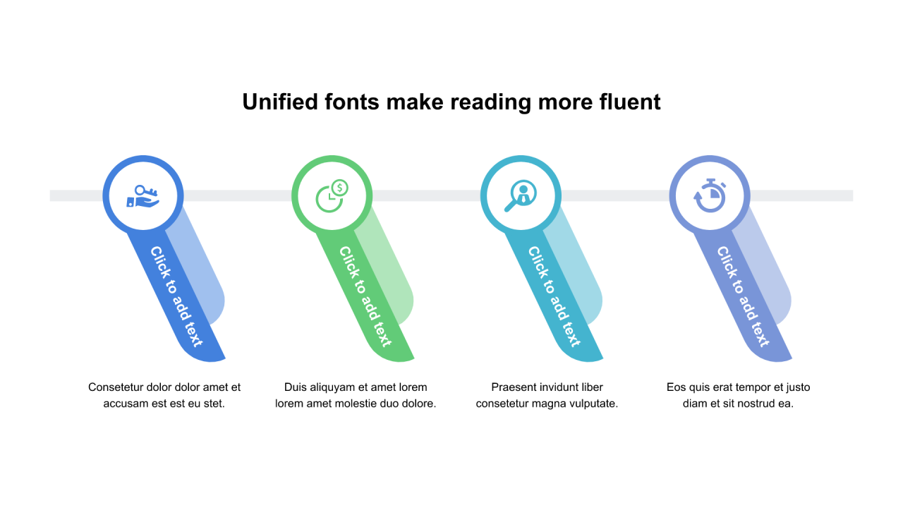 多色圆形扁平6项PPT流程