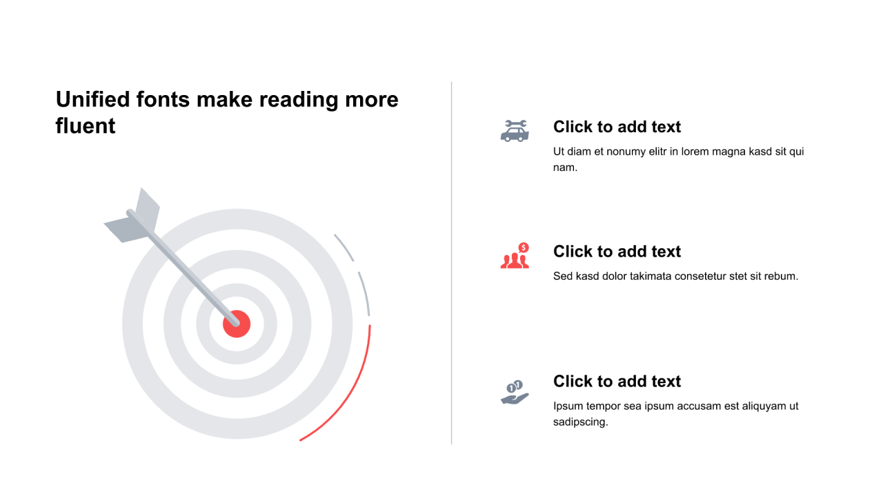 红色圆形插图扁平6项PPT列表
