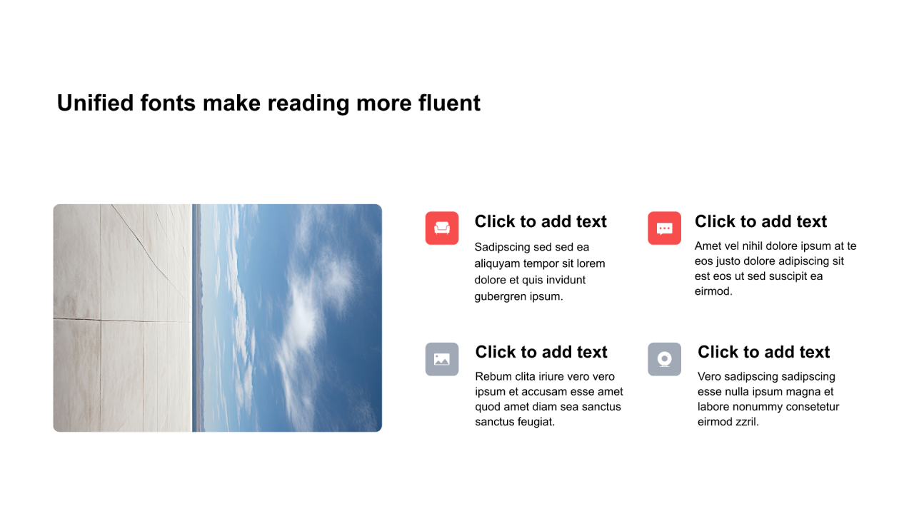 红色矩形扁平4项PPT列表