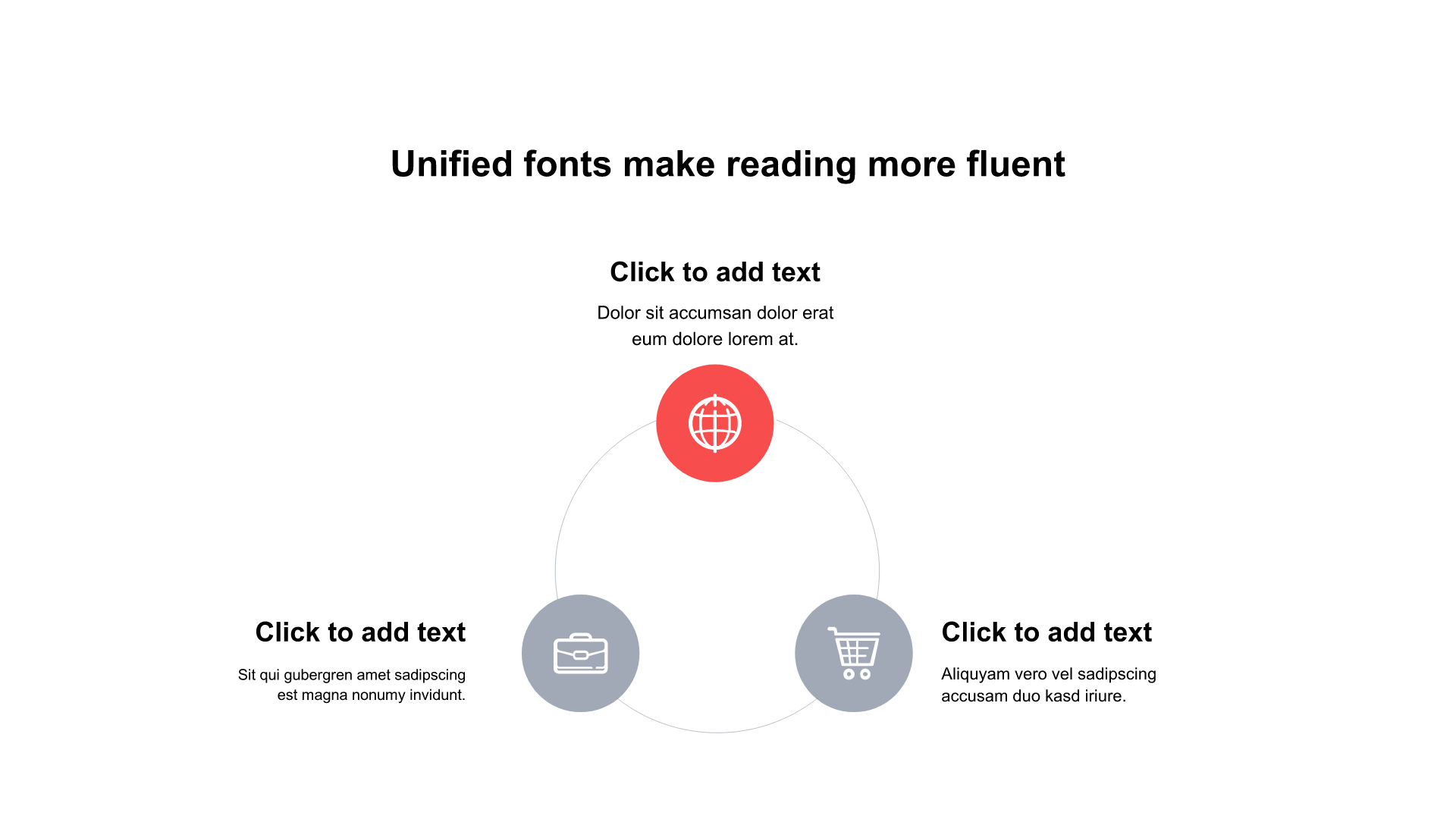 多色圆形扁平3项PPT循环