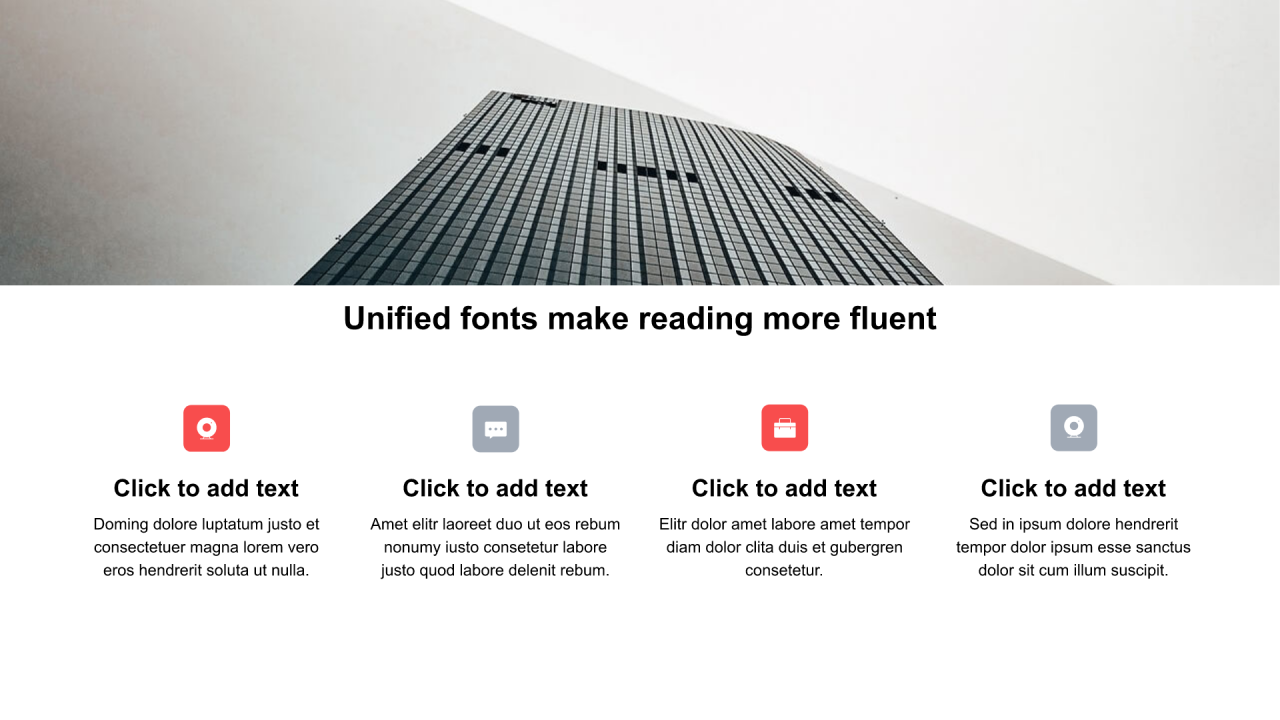 红色矩形扁平4项PPT列表