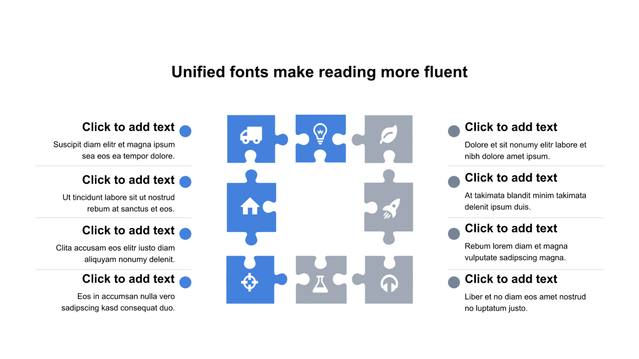 多色矩形扁平8项PPT流程
