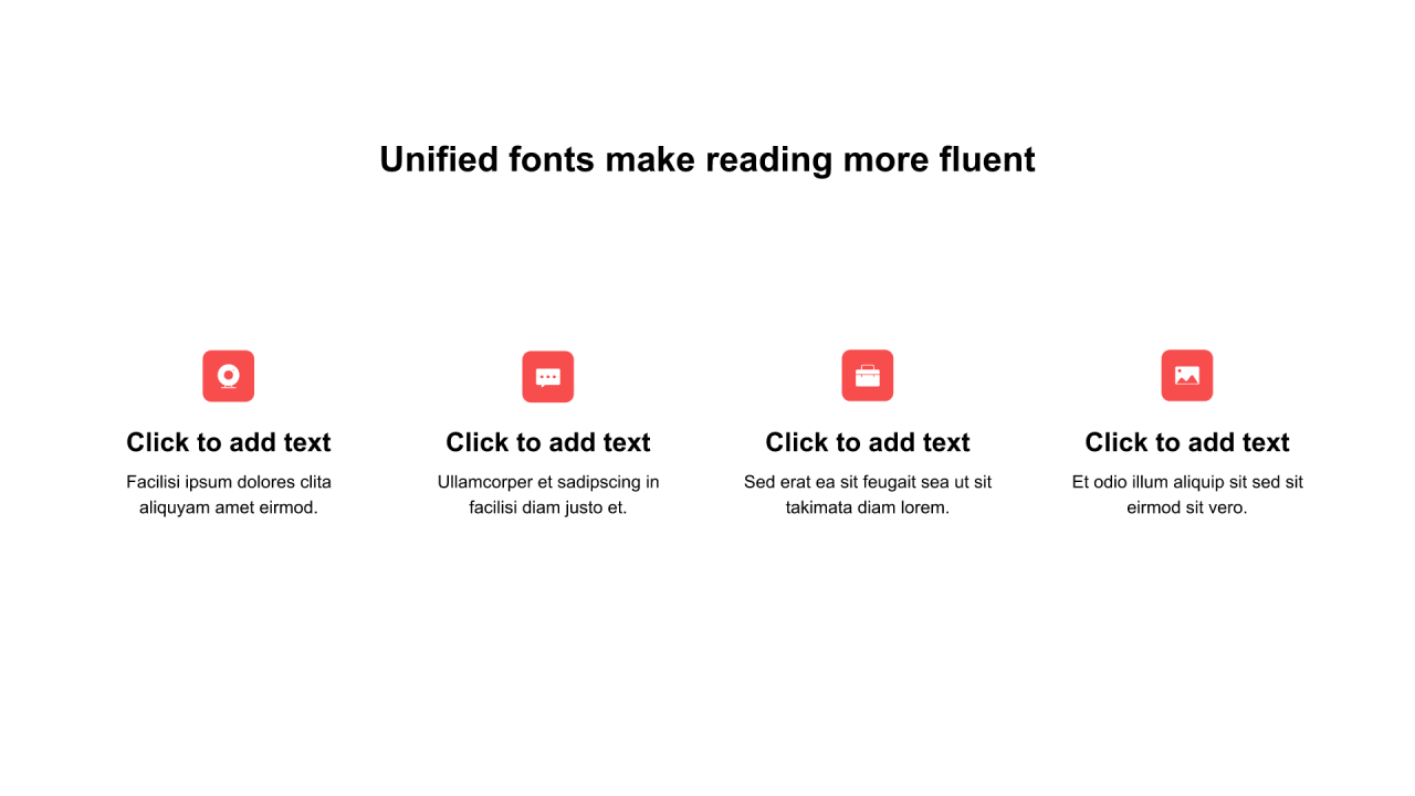 红色矩形扁平4项PPT列表
