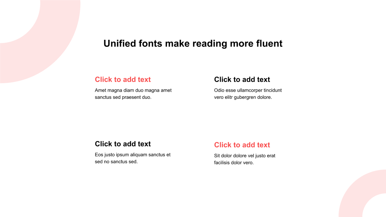 多色矩形渐变4项PPT矩阵