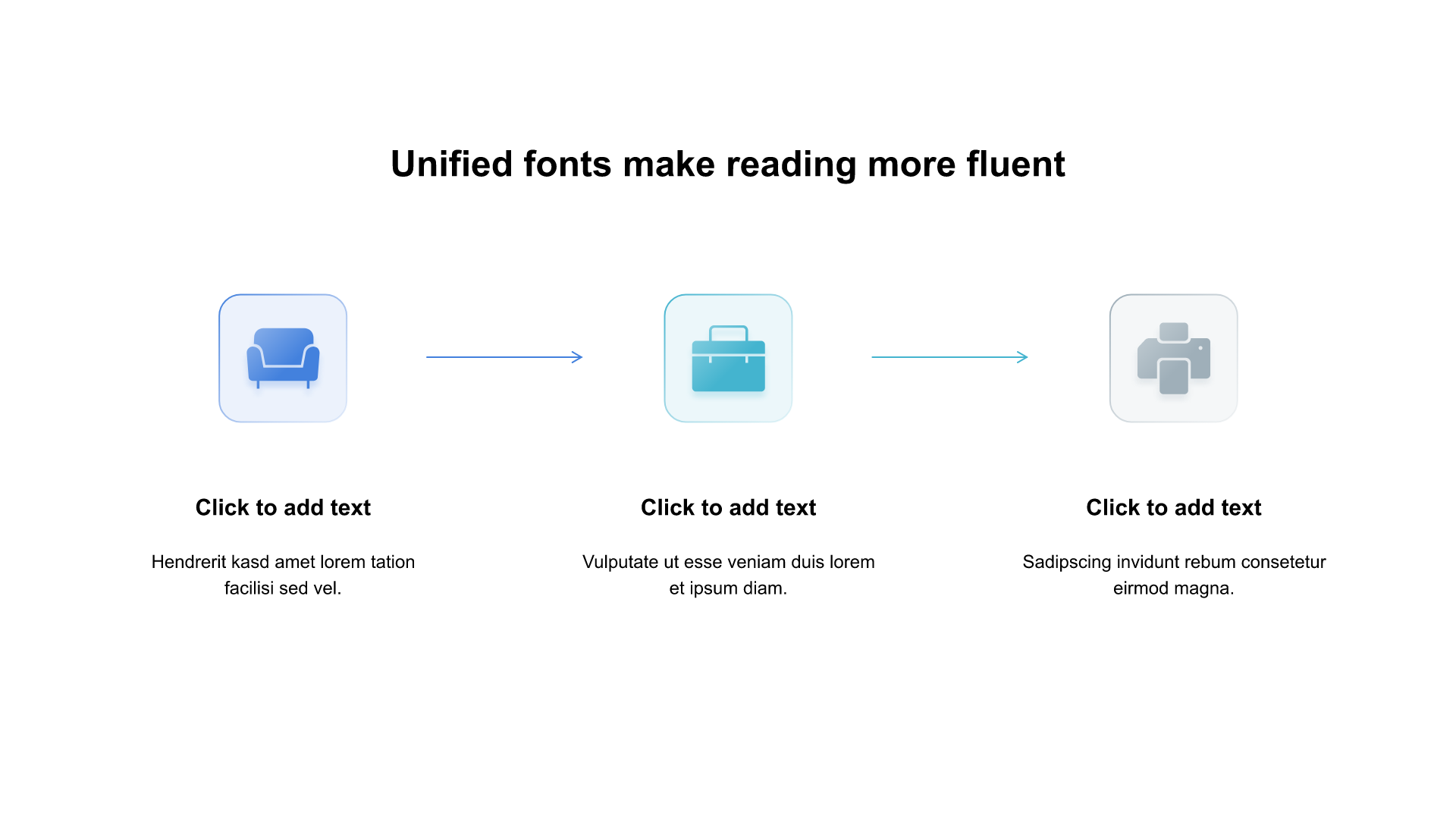 多色圆角矩形描边3项PPT流程