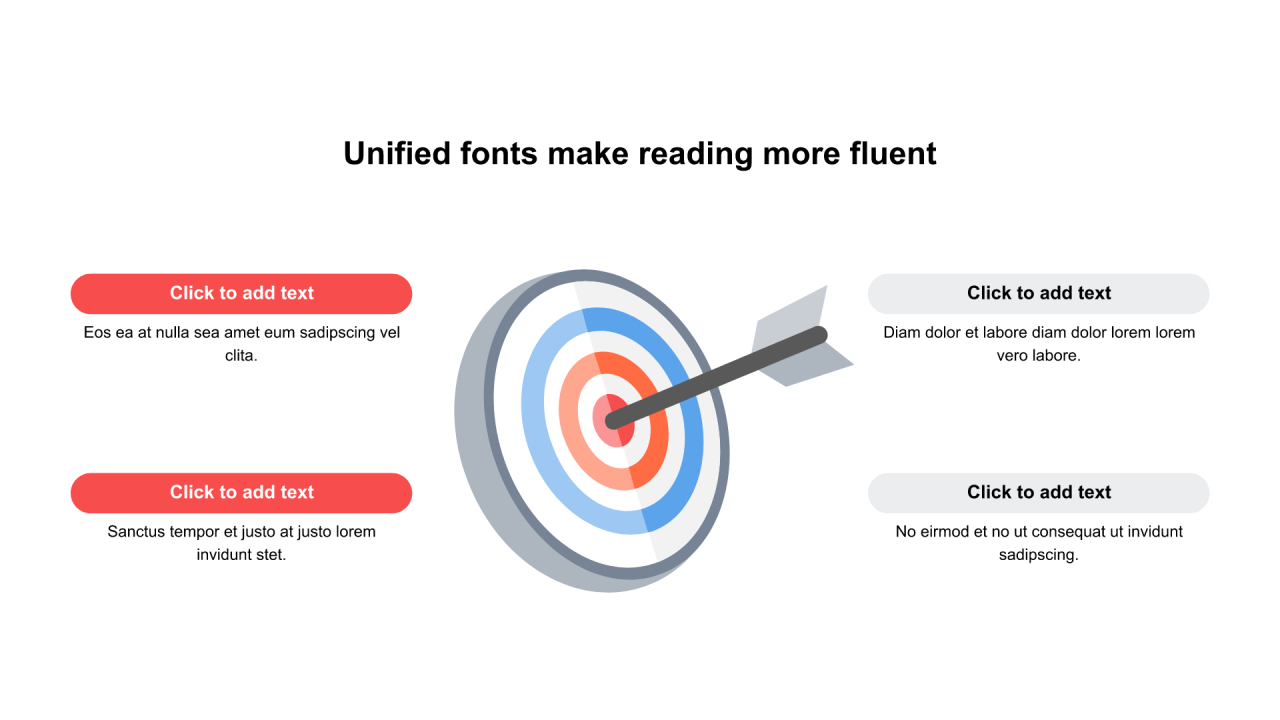 多色圆形扁平4项PPT列表