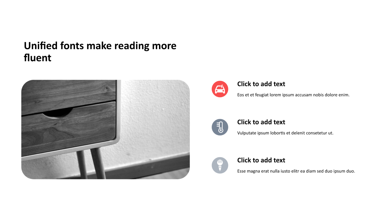 多色圆形扁平5项PPT列表