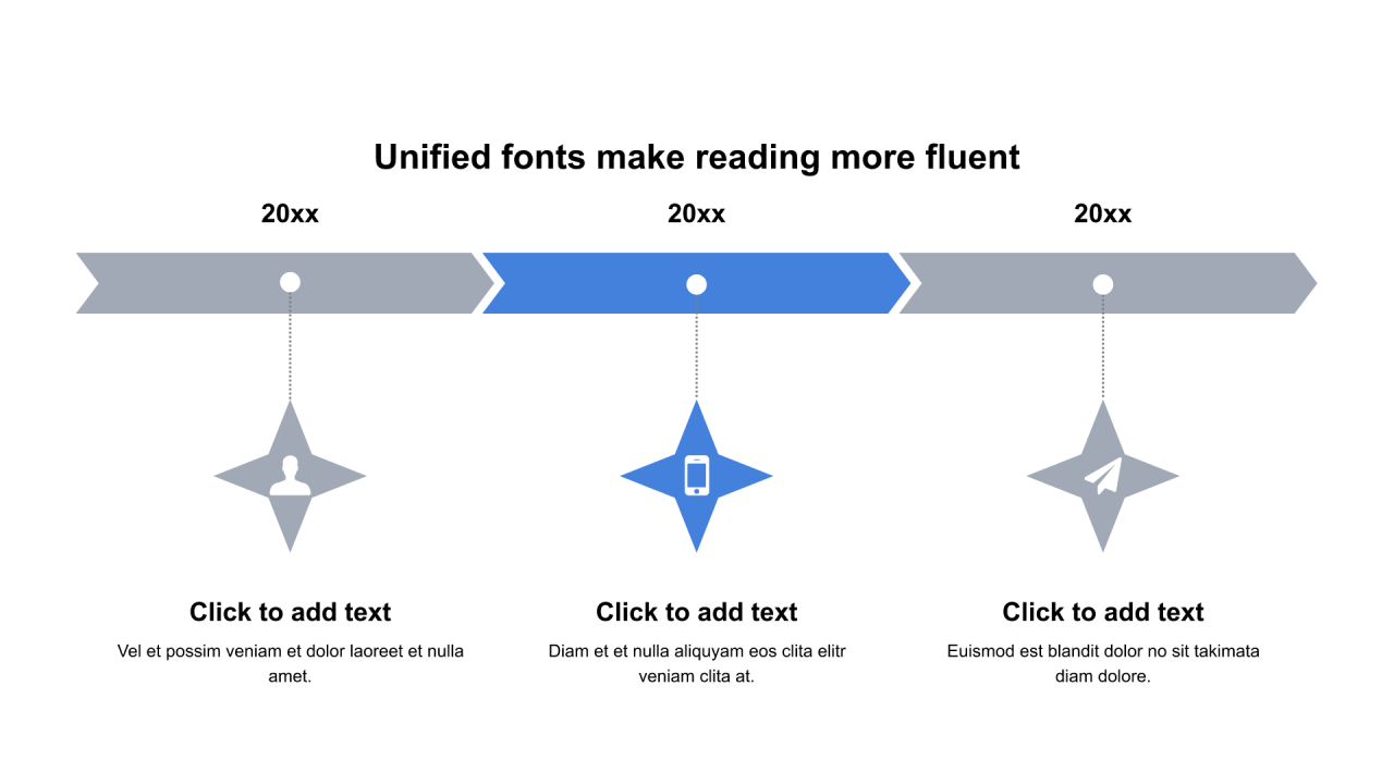 多色矩形扁平4项PPT流程
