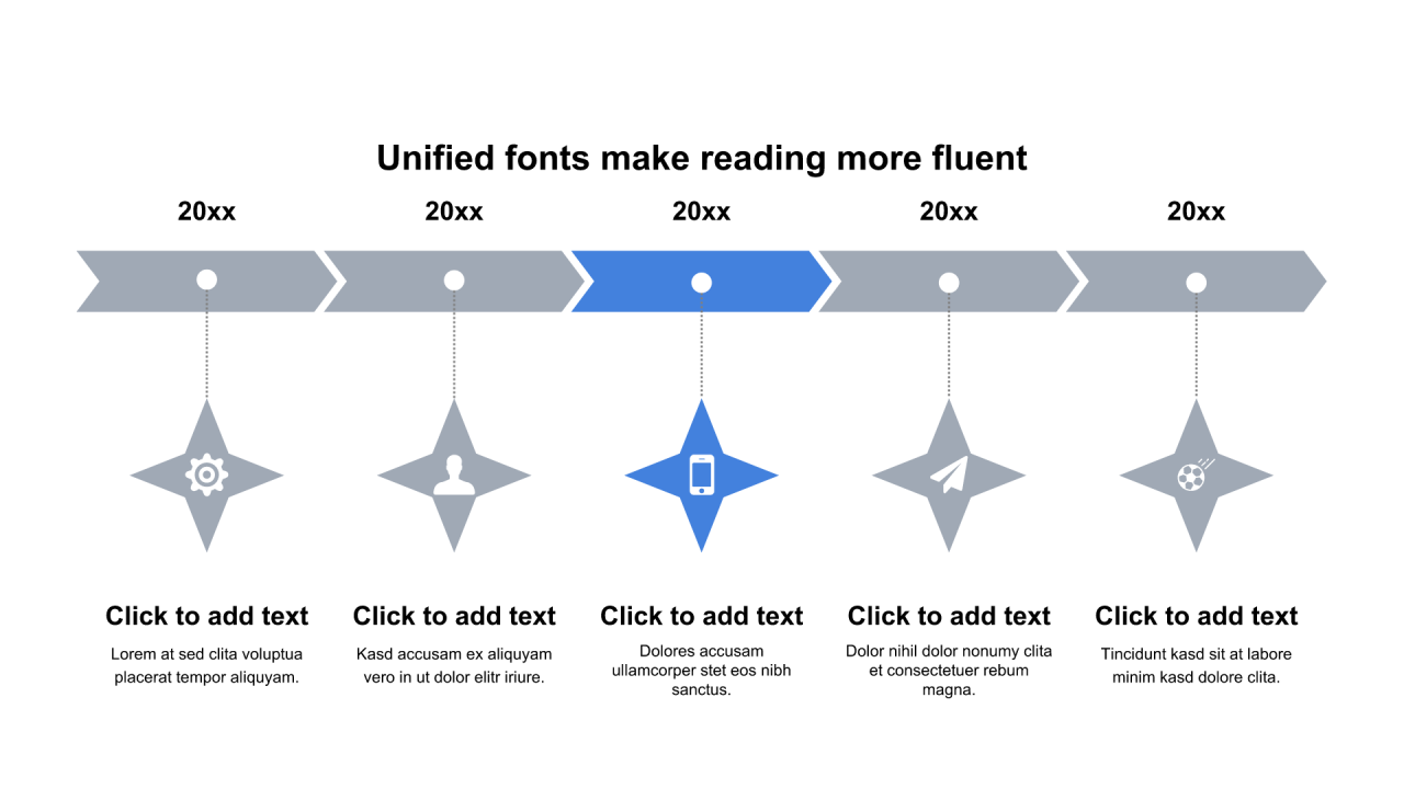 多色矩形扁平4项PPT流程