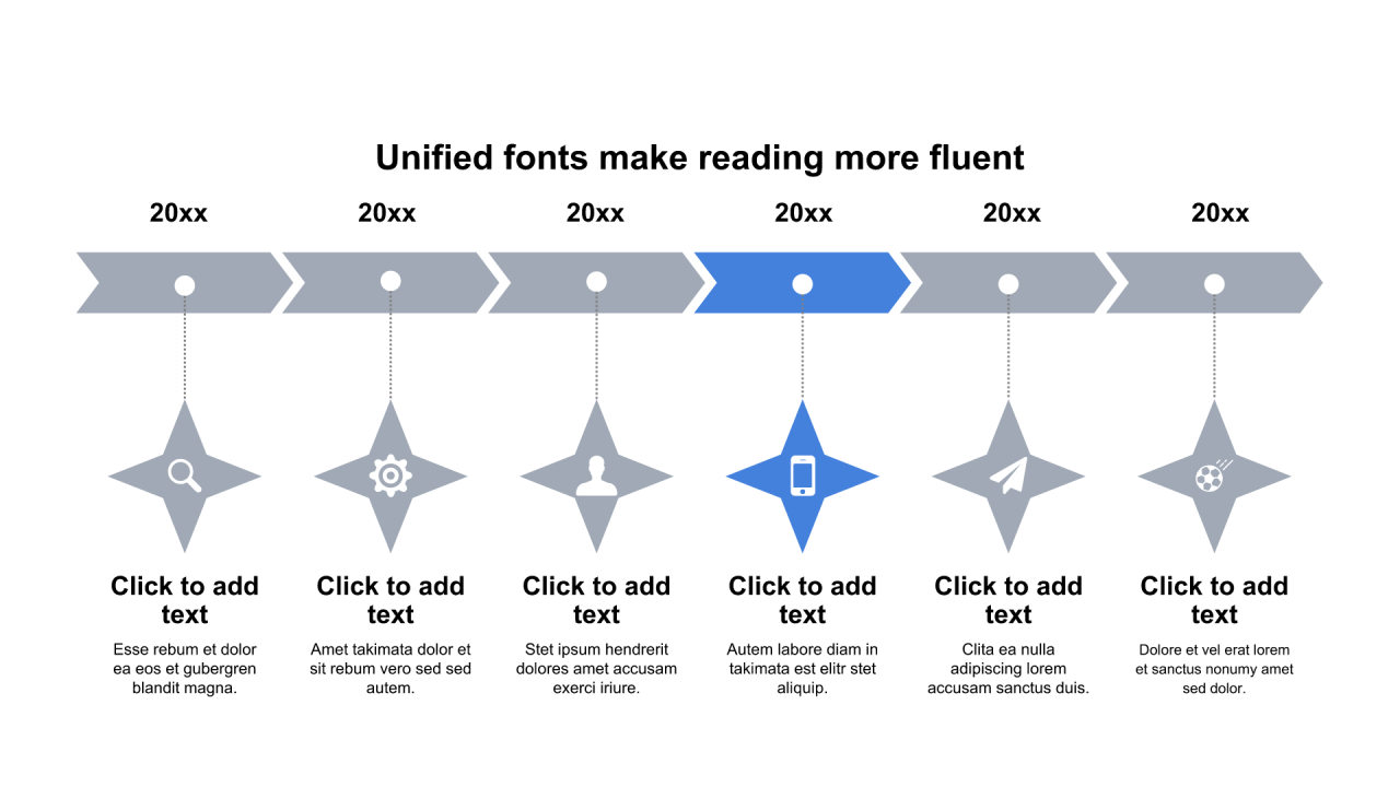 多色矩形扁平4项PPT流程