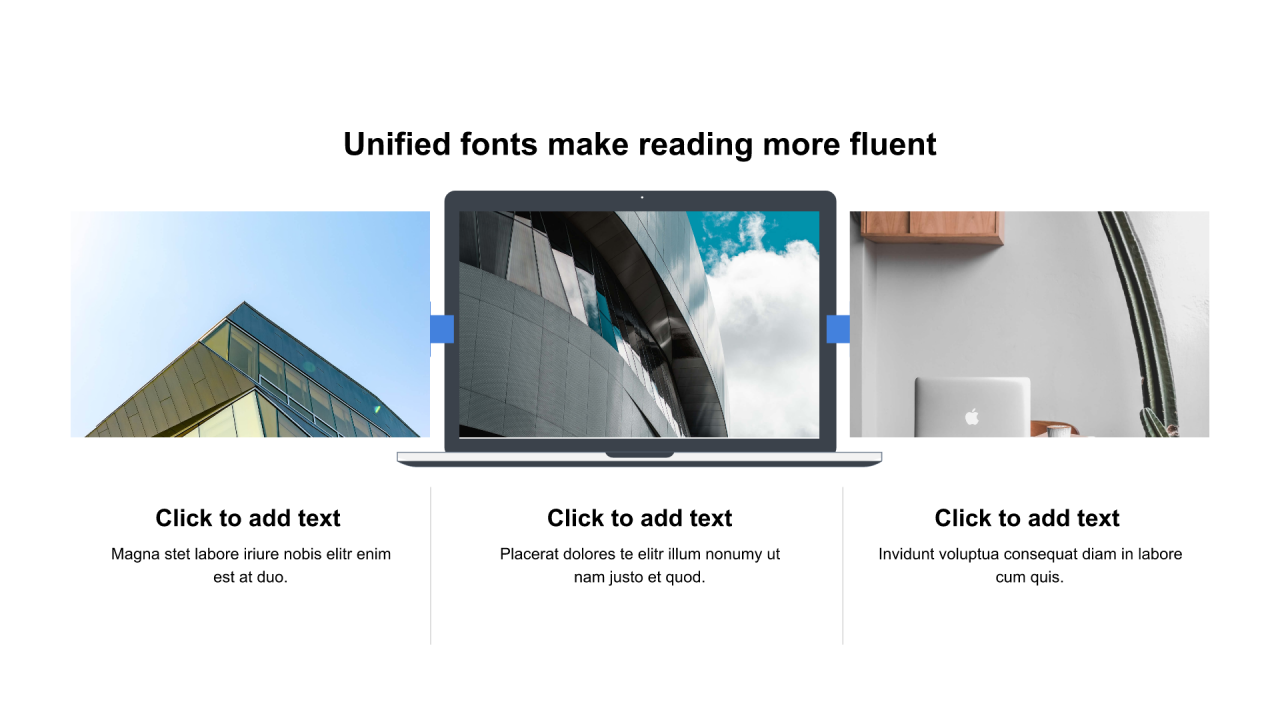 多色矩形扁平3项PPT关系