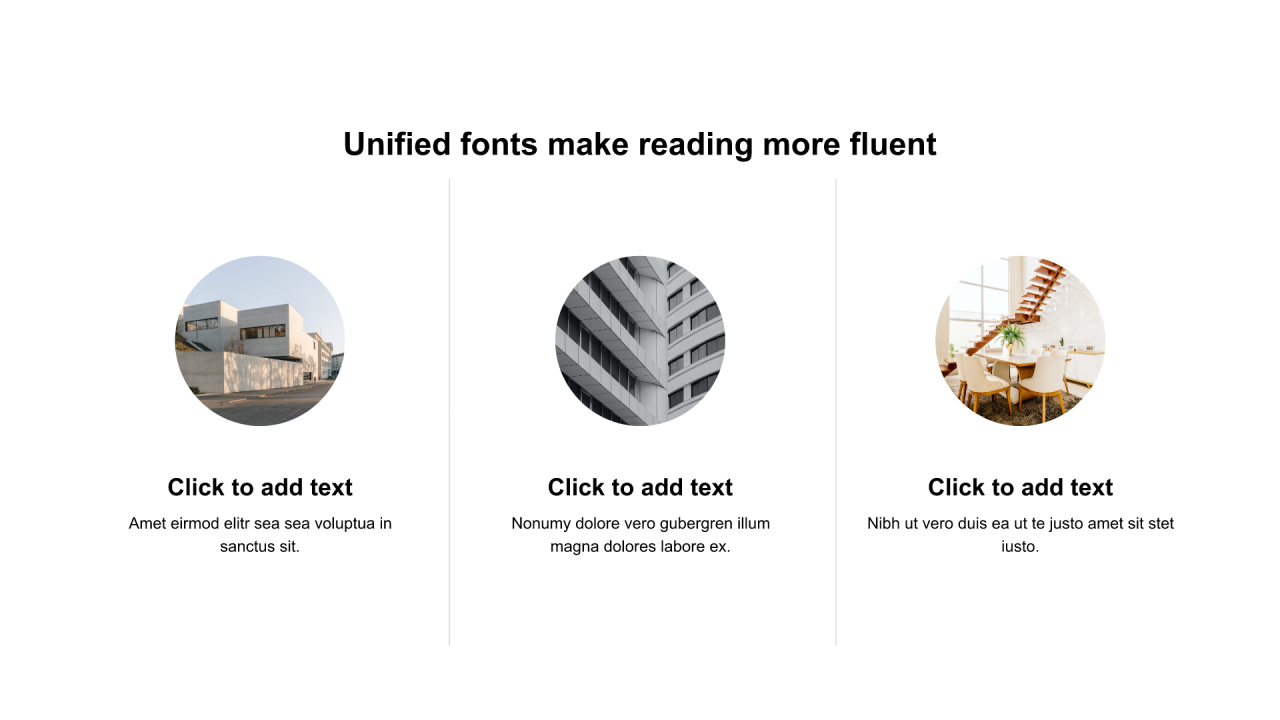 黑色圆形扁平3项PPT列表