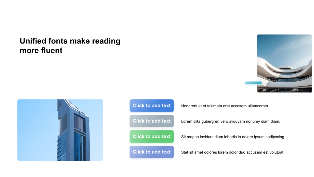 多色圆角矩形渐变4项PPT列表