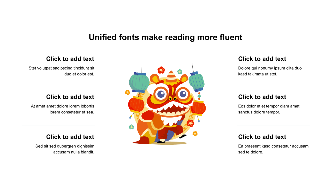 多色插画扁平6项PPT列表