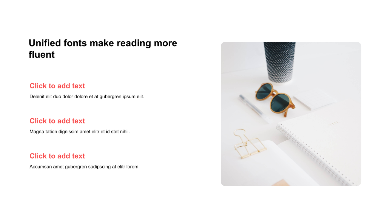 红色矩形扁平3项PPT目录