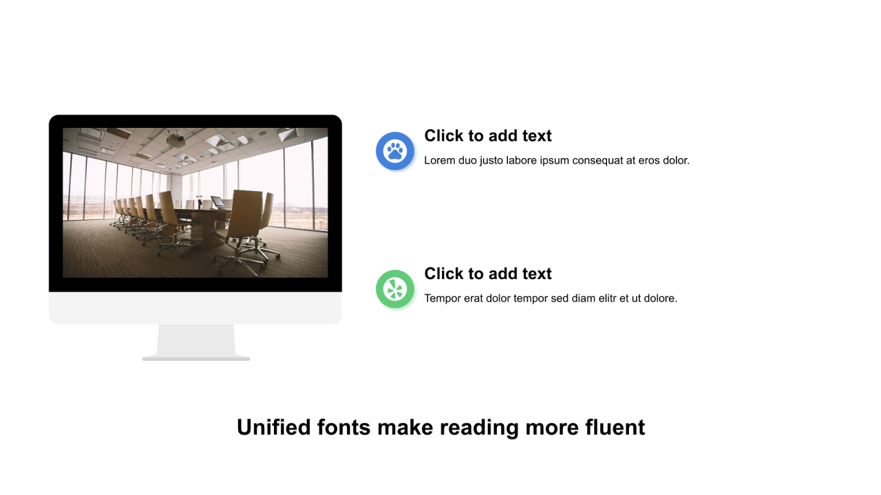 多色圆形扁平6项PPT列表