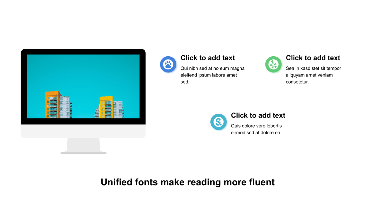 多色圆形扁平6项PPT列表