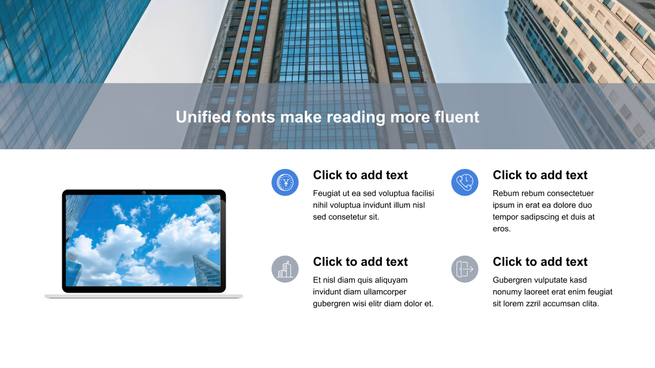 多色矩形扁平4项PPT列表