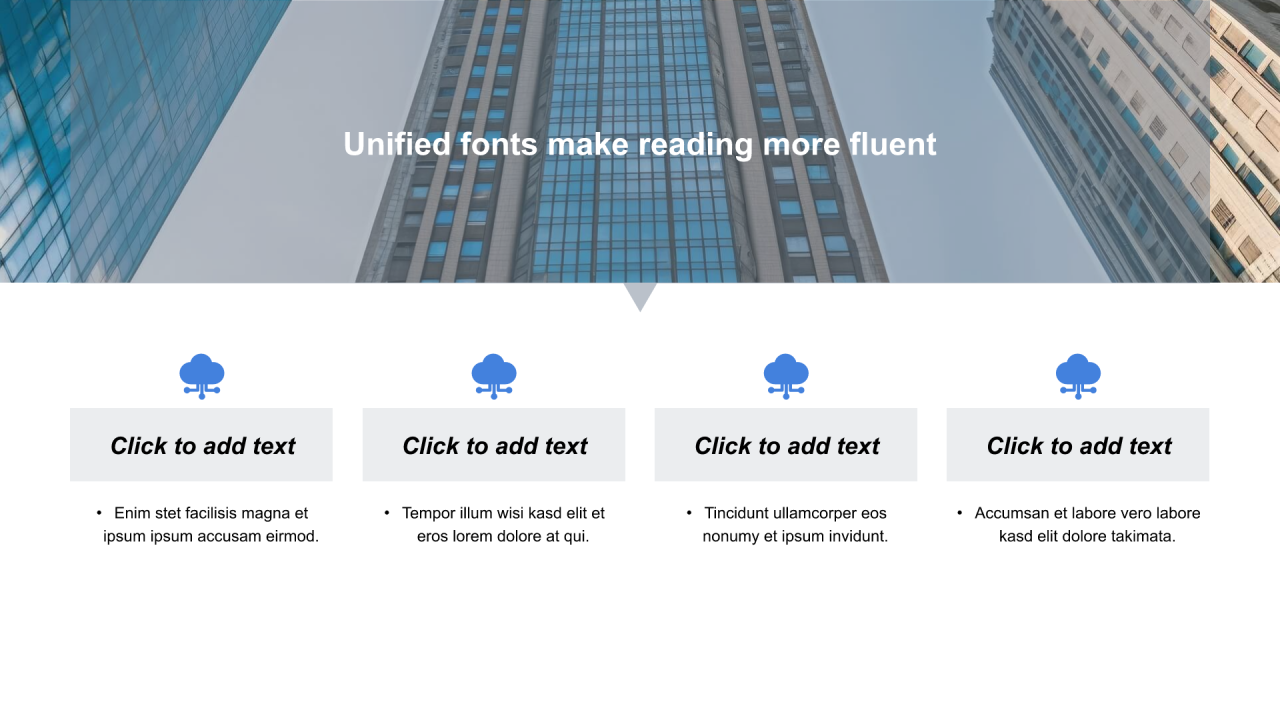 多色矩形扁平4项PPT列表