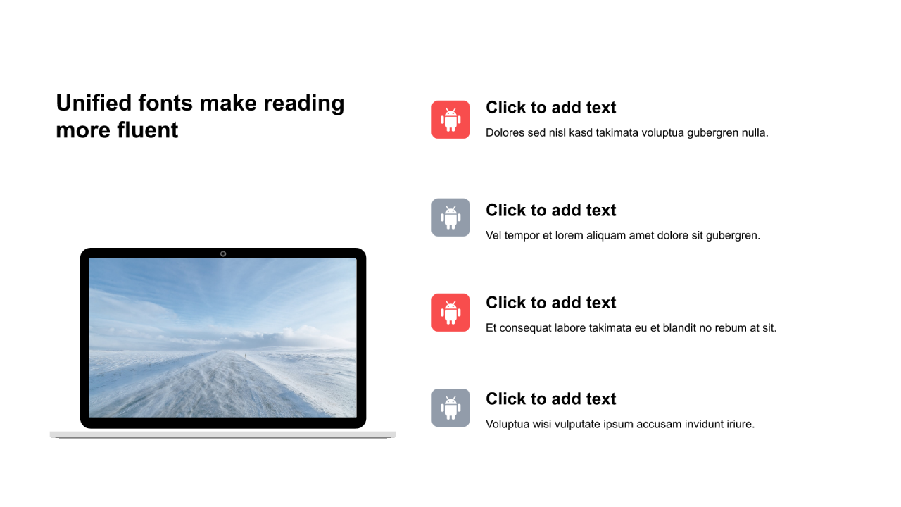 红色圆角矩形扁平4项PPT列表
