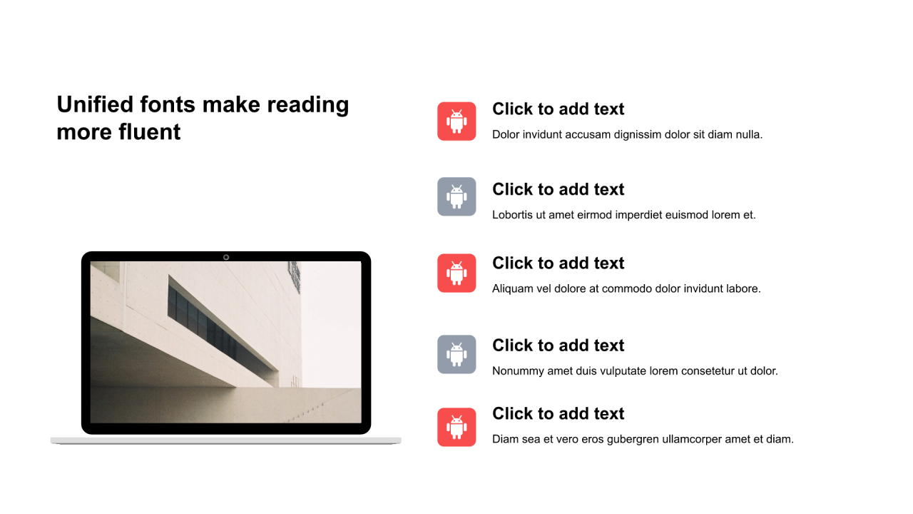 红色圆角矩形扁平4项PPT列表