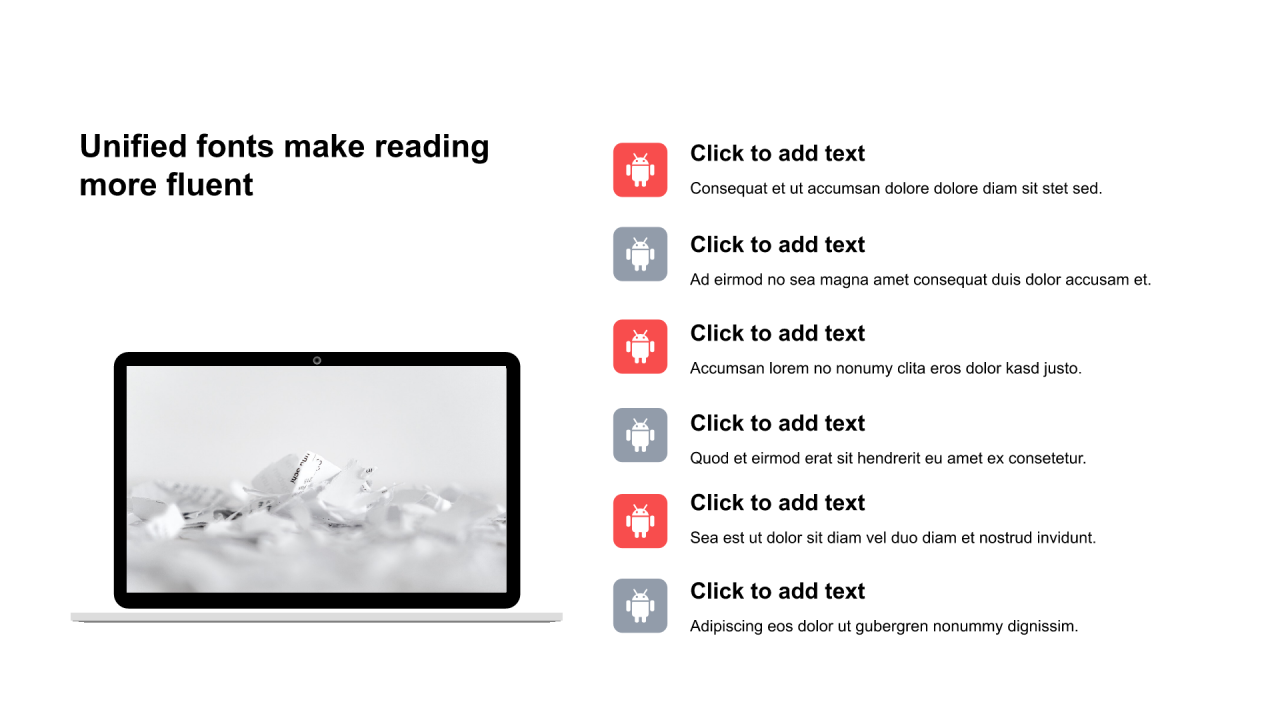 红色圆角矩形扁平4项PPT列表