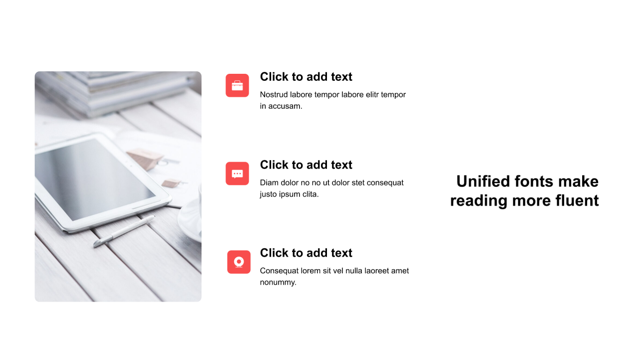 红色矩形扁平3项PPT列表