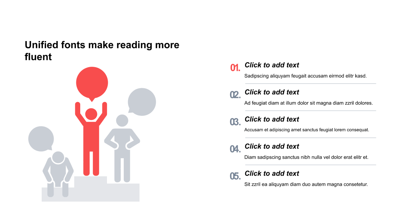 多色插画扁平6项PPT列表