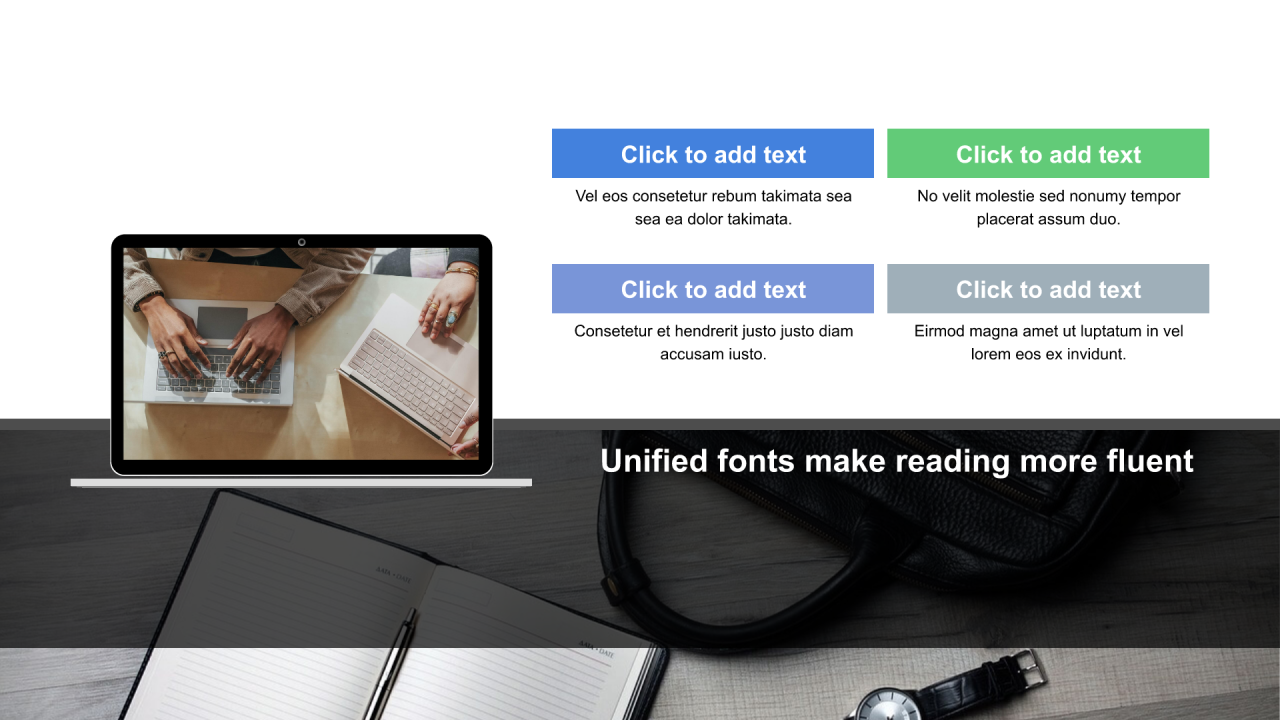 多色矩形扁平6项PPT列表