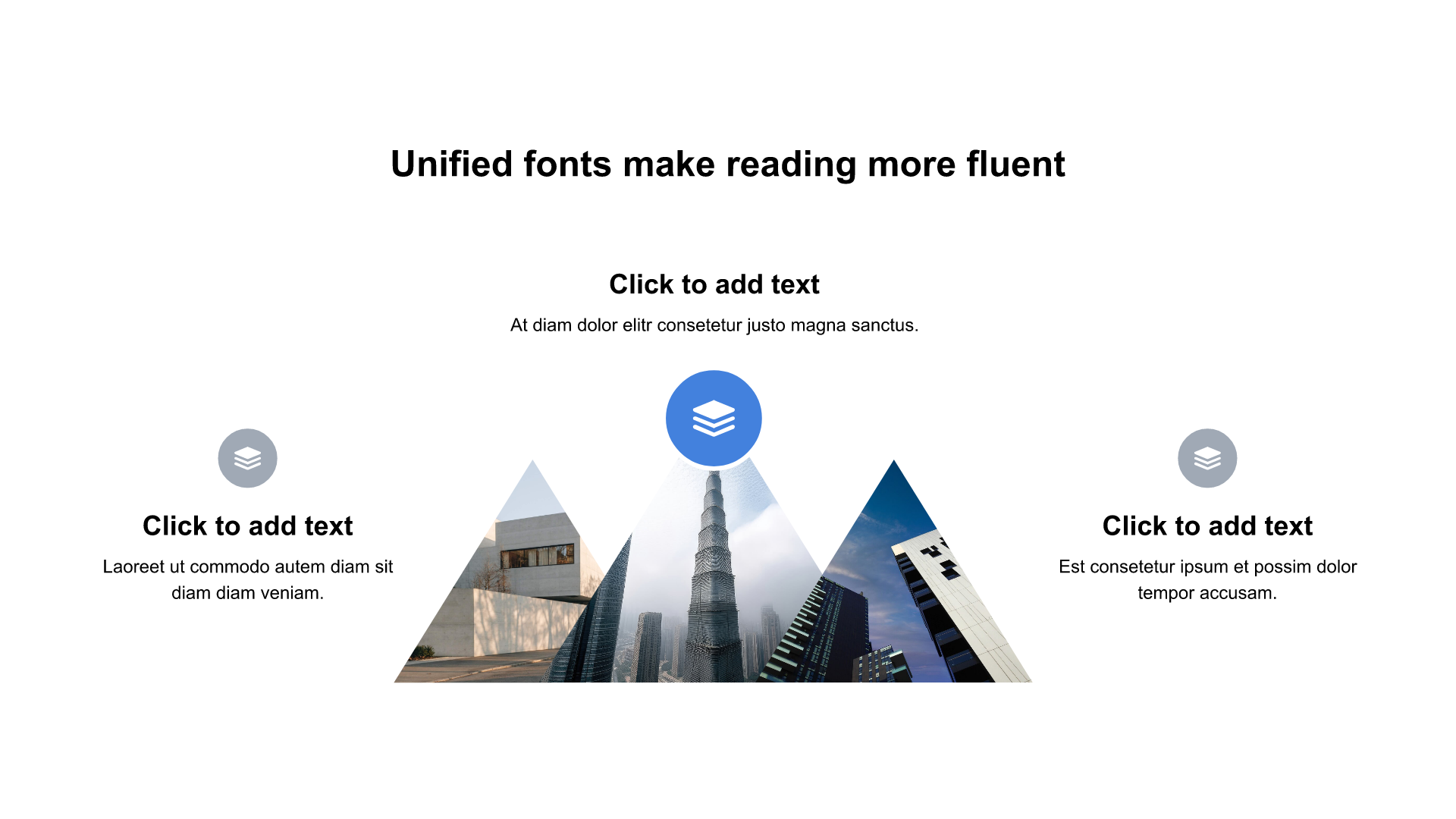 多色圆形扁平3项PPT关系