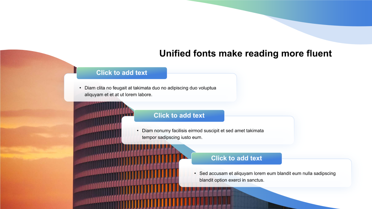 渐变含图片占位PPT列表