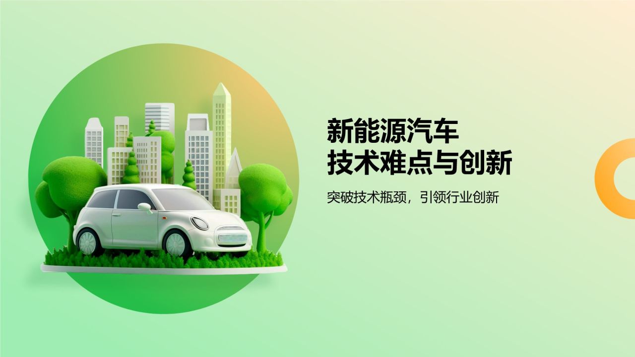 绿色3D风新能源汽车商业计划书PPT模板