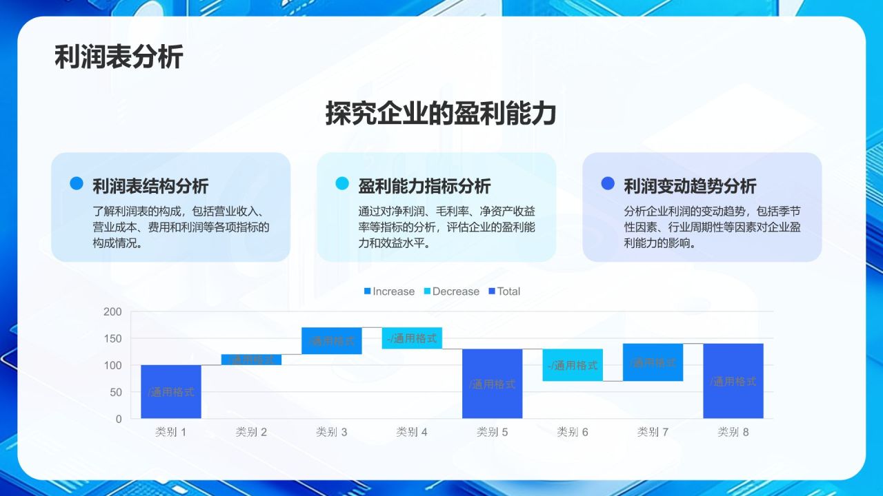蓝色3D风年度财务报告PPT模板