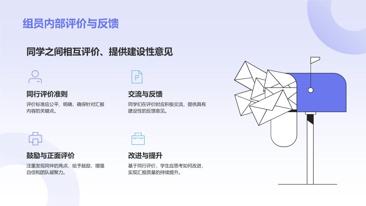 蓝色3D风学习小组总结汇报PPT模板