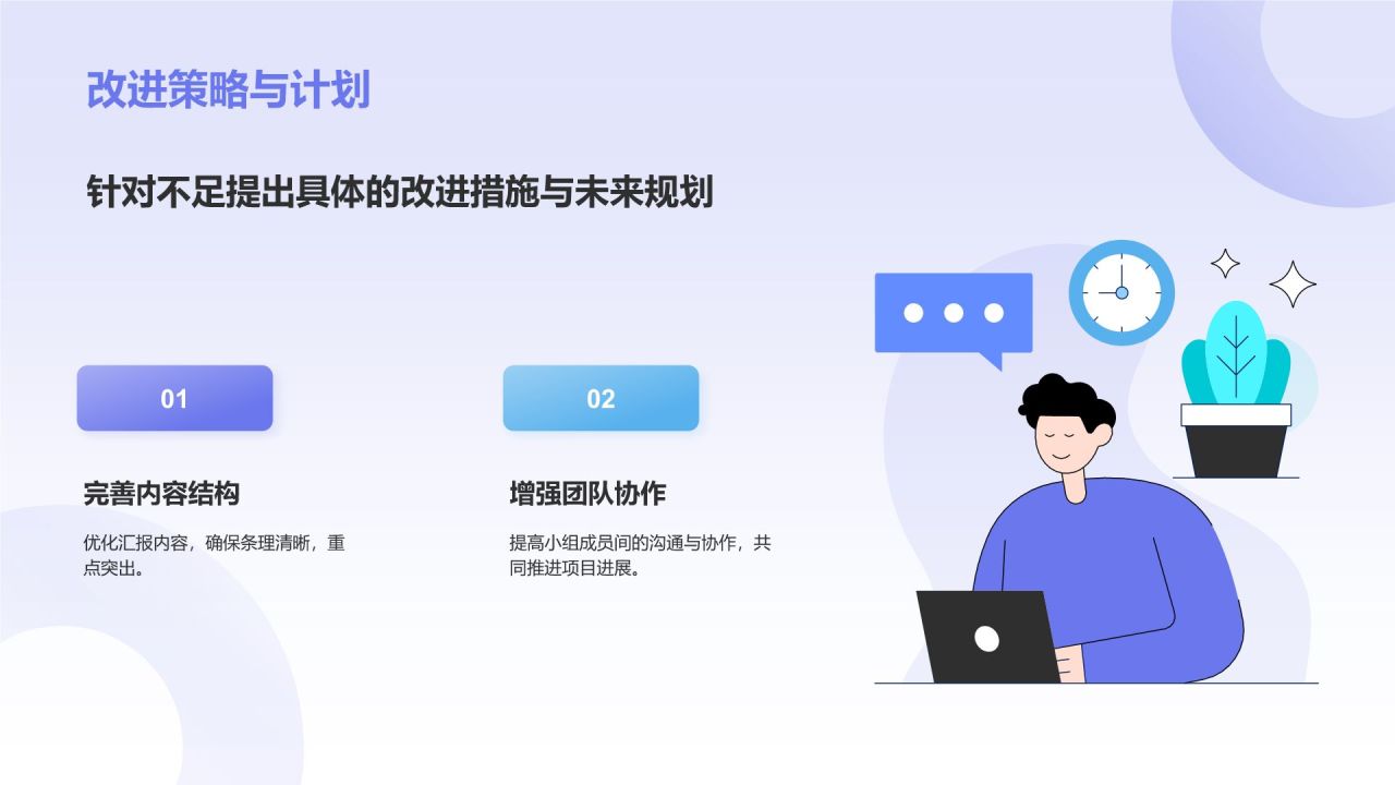 蓝色3D风学习小组总结汇报PPT模板