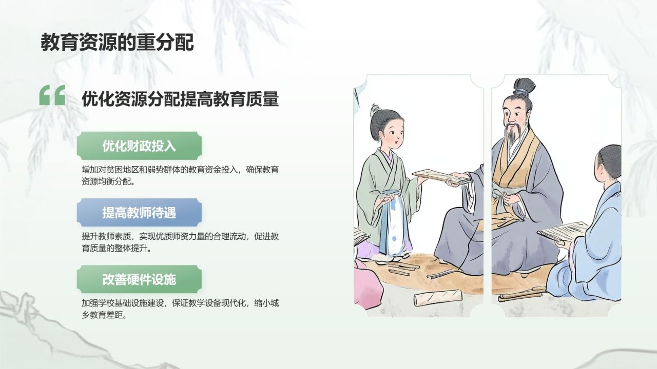 绿色水墨风教育公平与包容性PPT模板