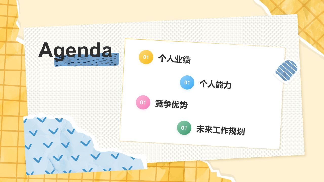 蓝色扁平风竞聘述职报告PPT模板