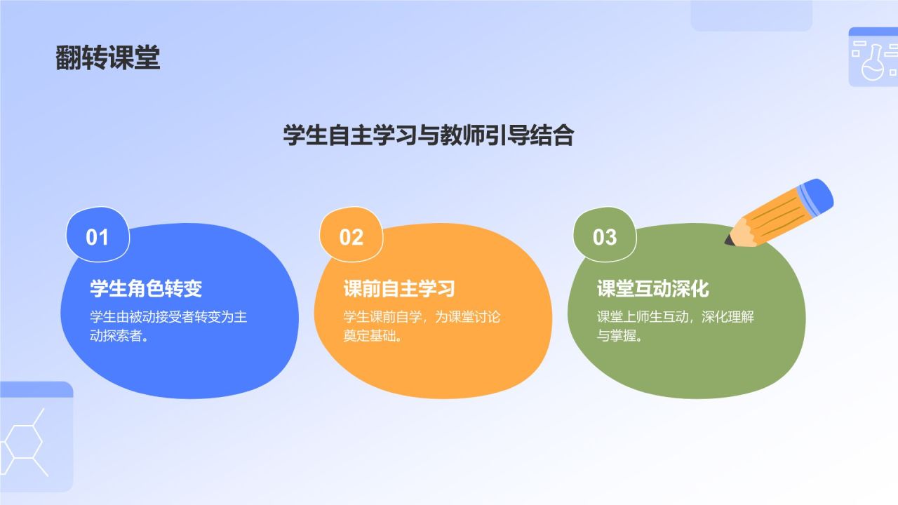 蓝色插画风教师教学与教育方法PPT模板